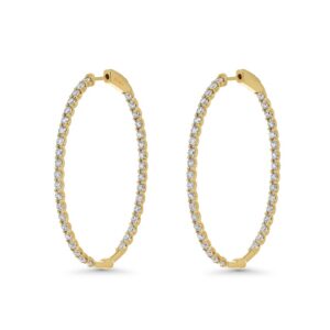 Eternity Oval Gold Hoop Earrings