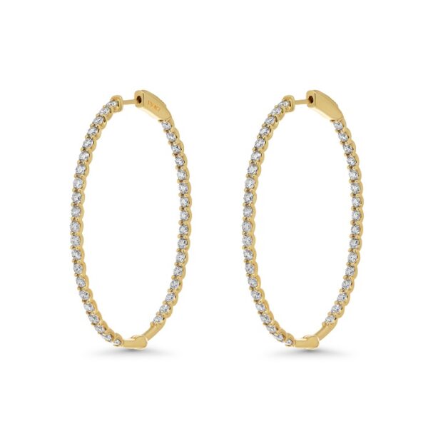 Eternity Oval Gold Hoop Earrings
